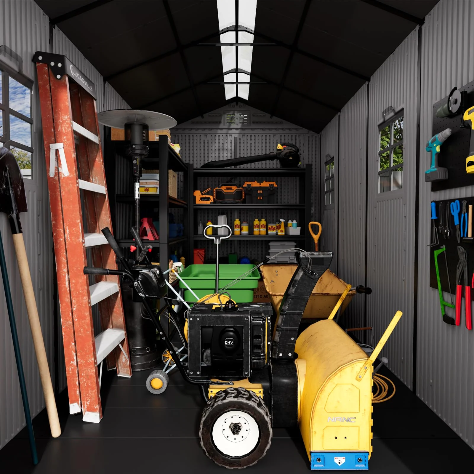 ZZM 6 by 11 ft HDPE walk-in storage shed, view 4
