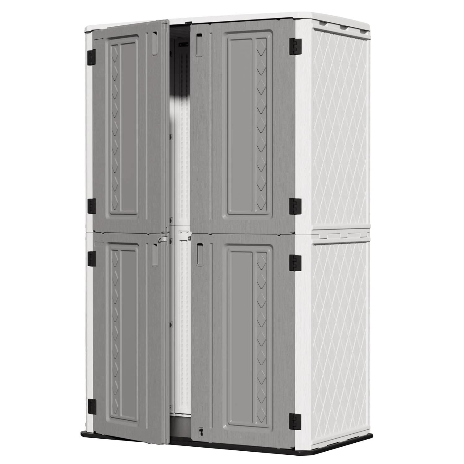 ZZM 52 cu ft HDPE outdoor storage shed, front view