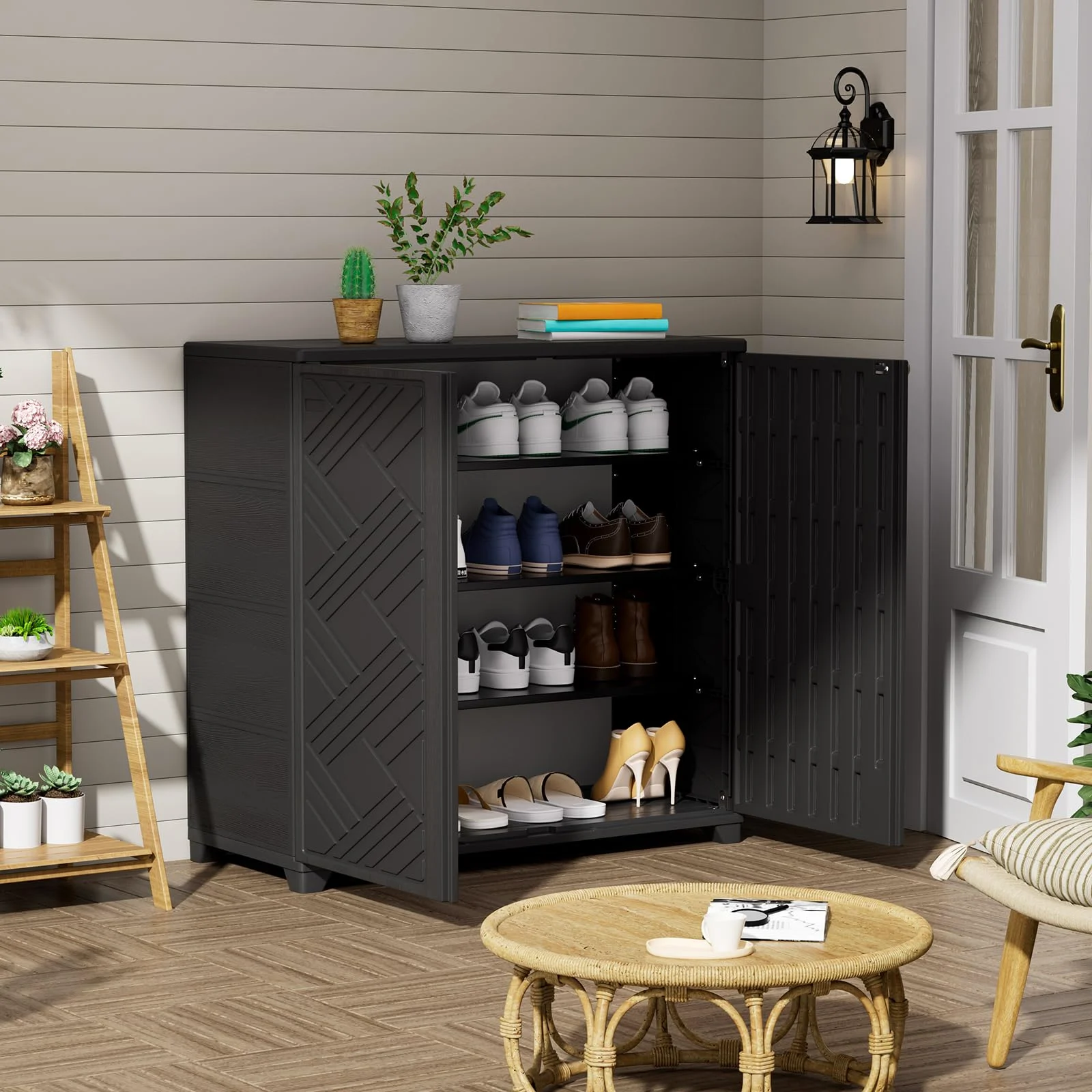 ZZM Plastic shelf set for storage sheds in black, 34 by 0 in, view 5