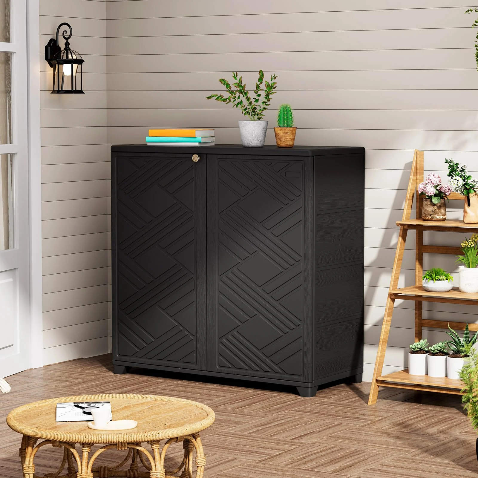 ZZM 34-inch outdoor storage cabinet with one shelf, view 4