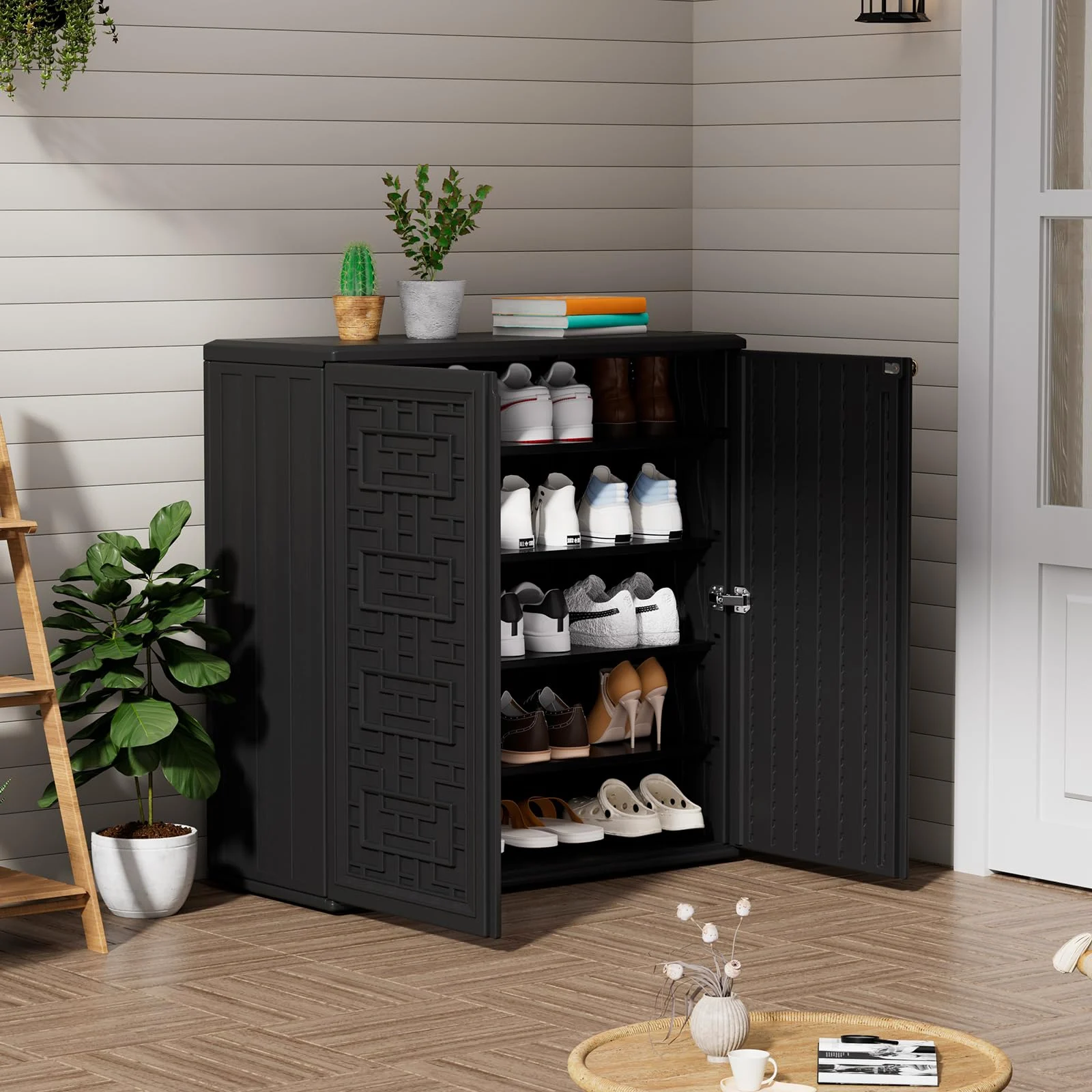 ZZM 10 cu ft HDPE outdoor storage shed, view 3