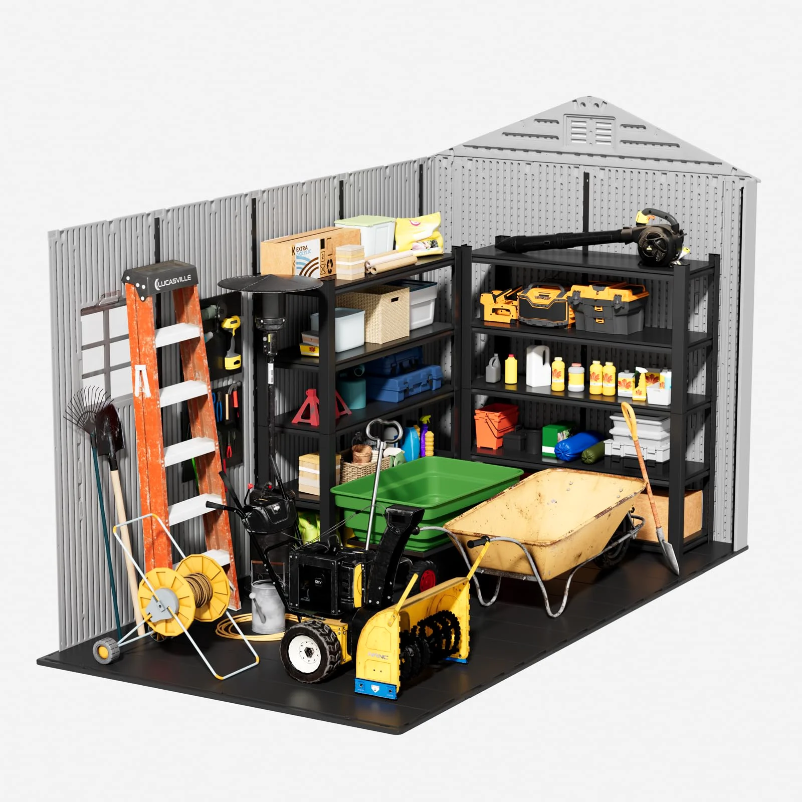 ZZM 6 by 11 ft HDPE walk-in storage shed, view 5