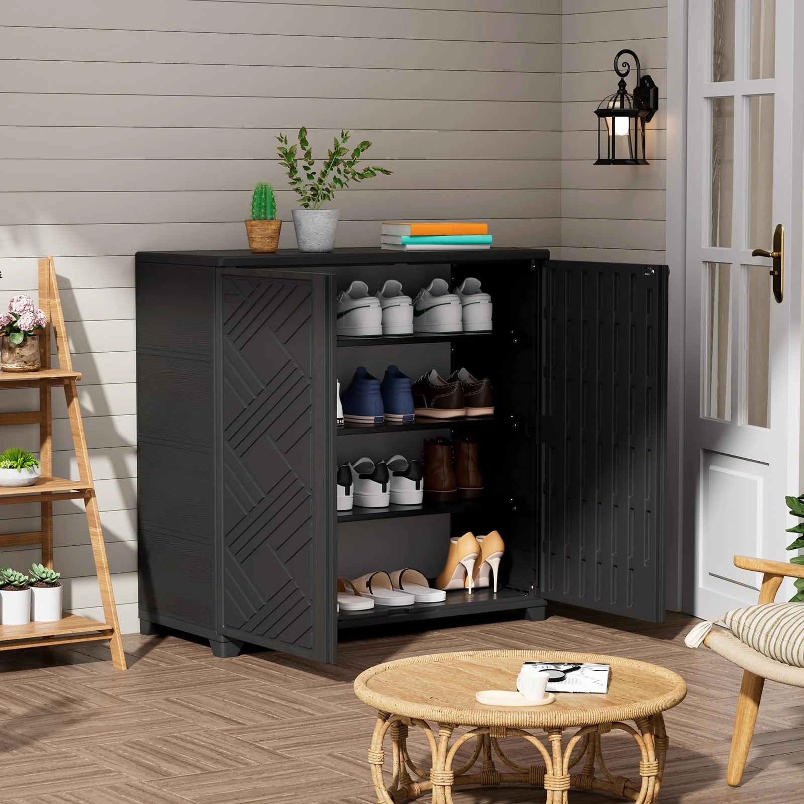 ZZM 34-inch outdoor storage cabinet with one shelf, view 5