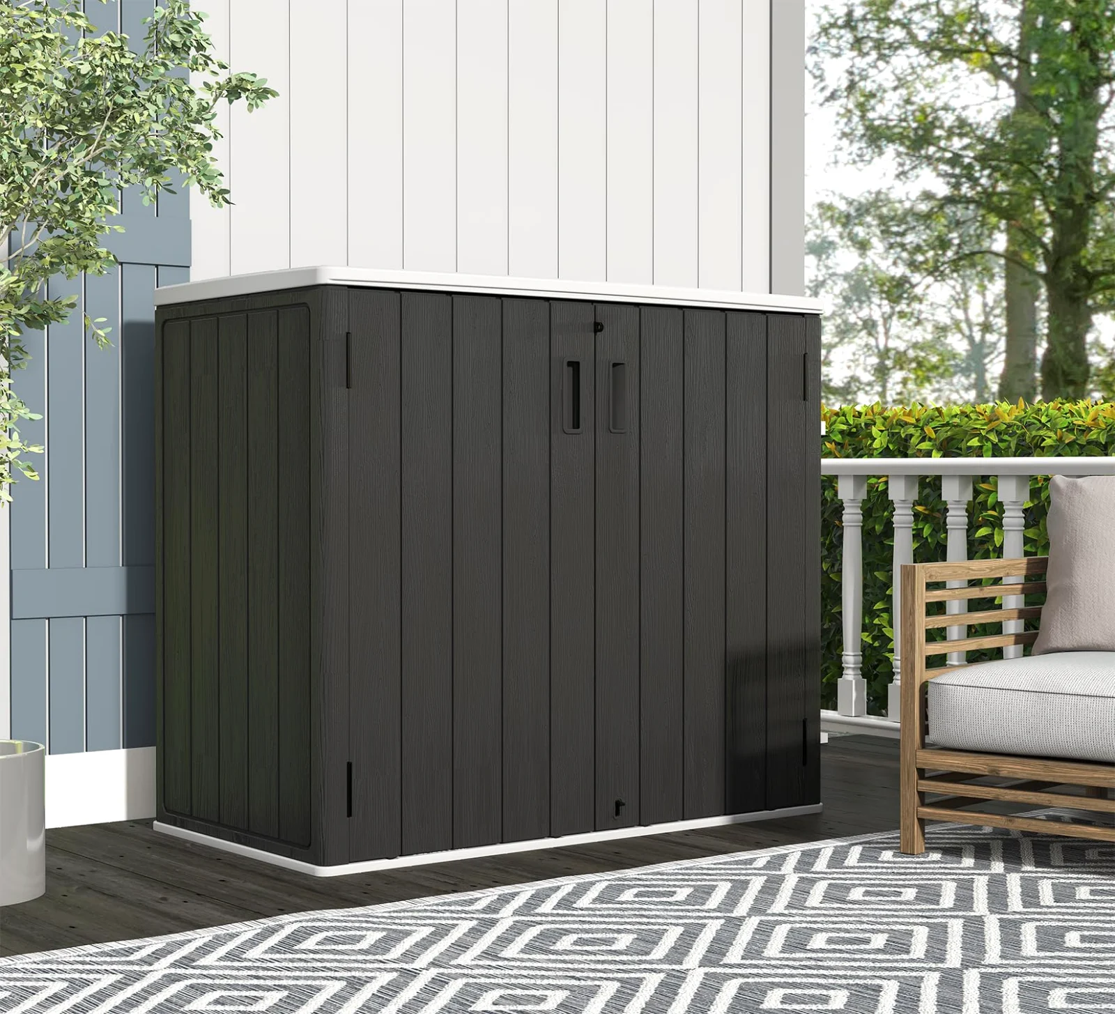 ZZM 37 cu ft HDPE outdoor storage shed, view 4