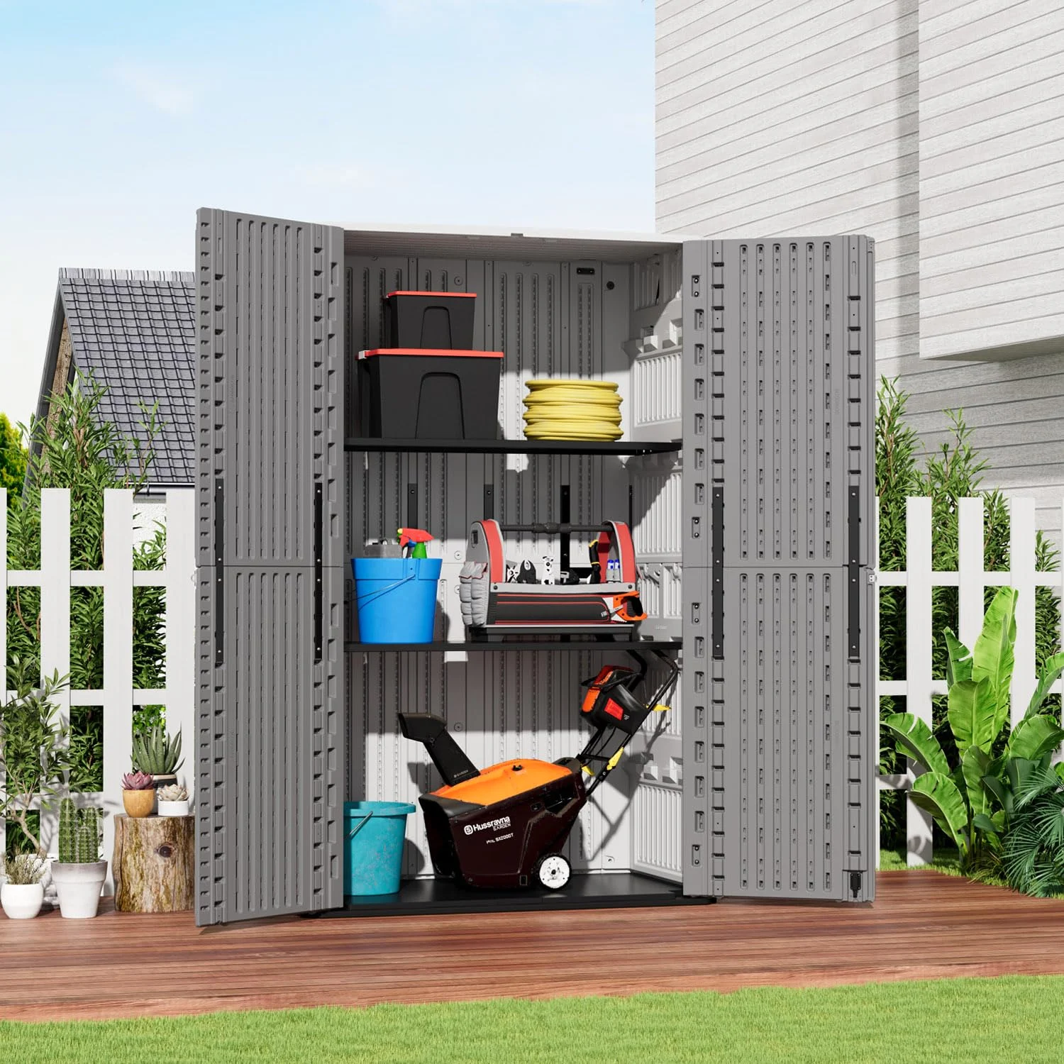 ZZM 52 cu ft HDPE outdoor storage shed, view 2