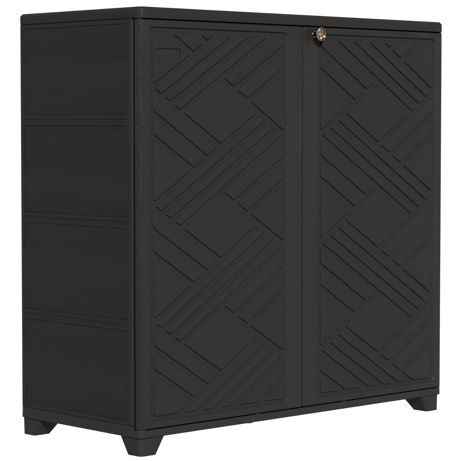 ZZM 34-inch outdoor storage cabinet with one shelf, front view