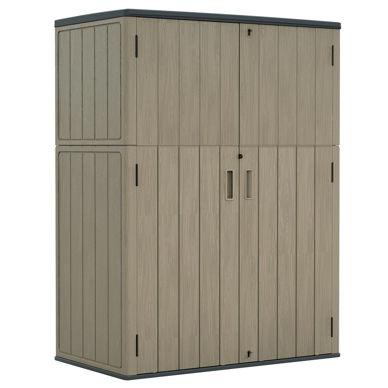 ZZM 57 cu ft HDPE outdoor storage shed, front view