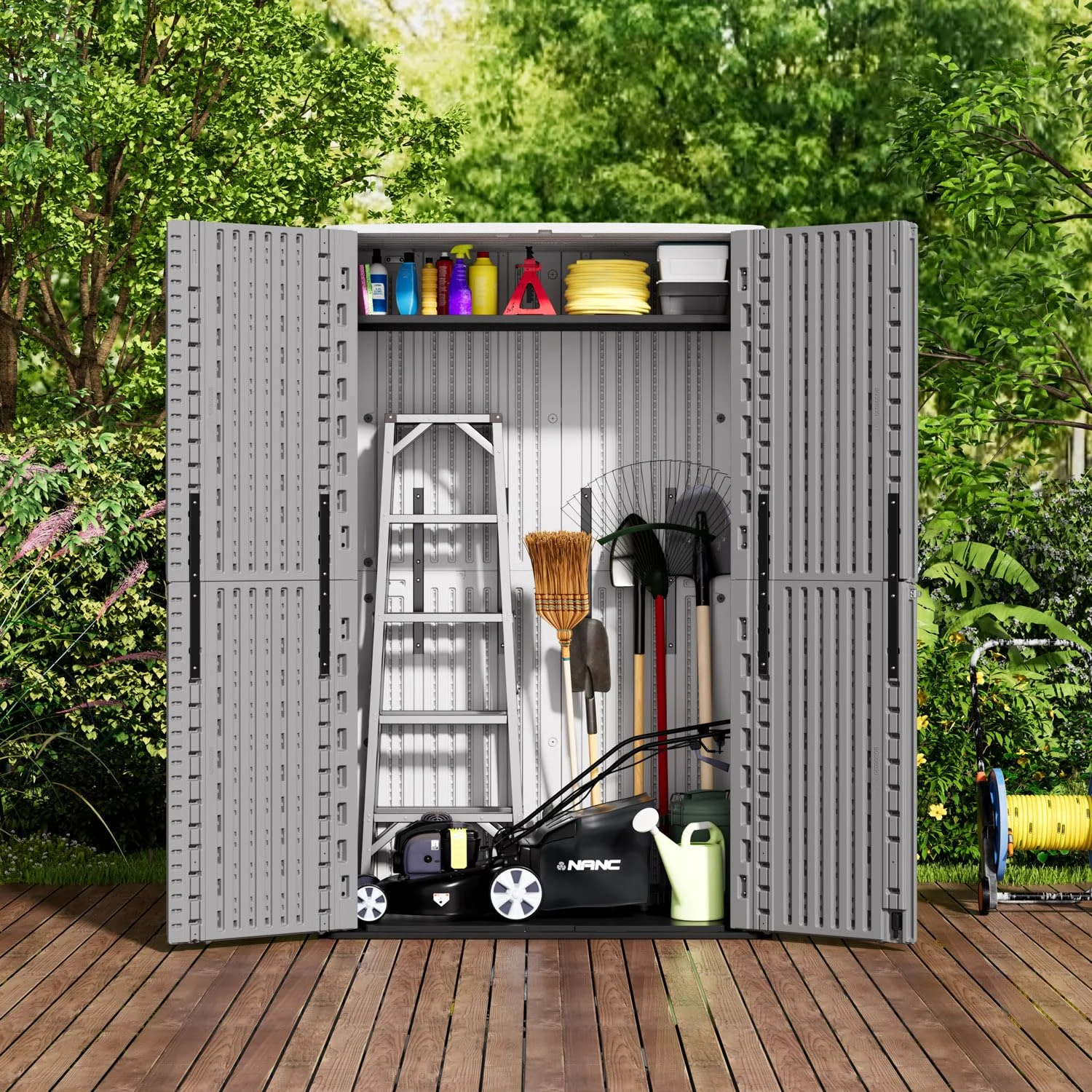 ZZM 52 cu ft HDPE outdoor storage shed, view 3