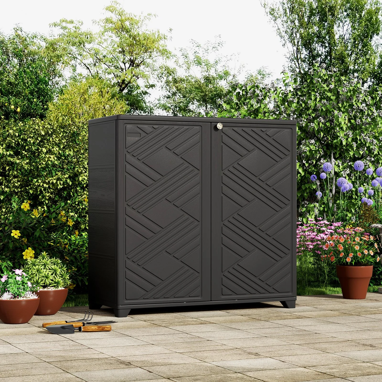 ZZM Plastic shelf set for storage sheds in black, 34 by 0 in, view 3
