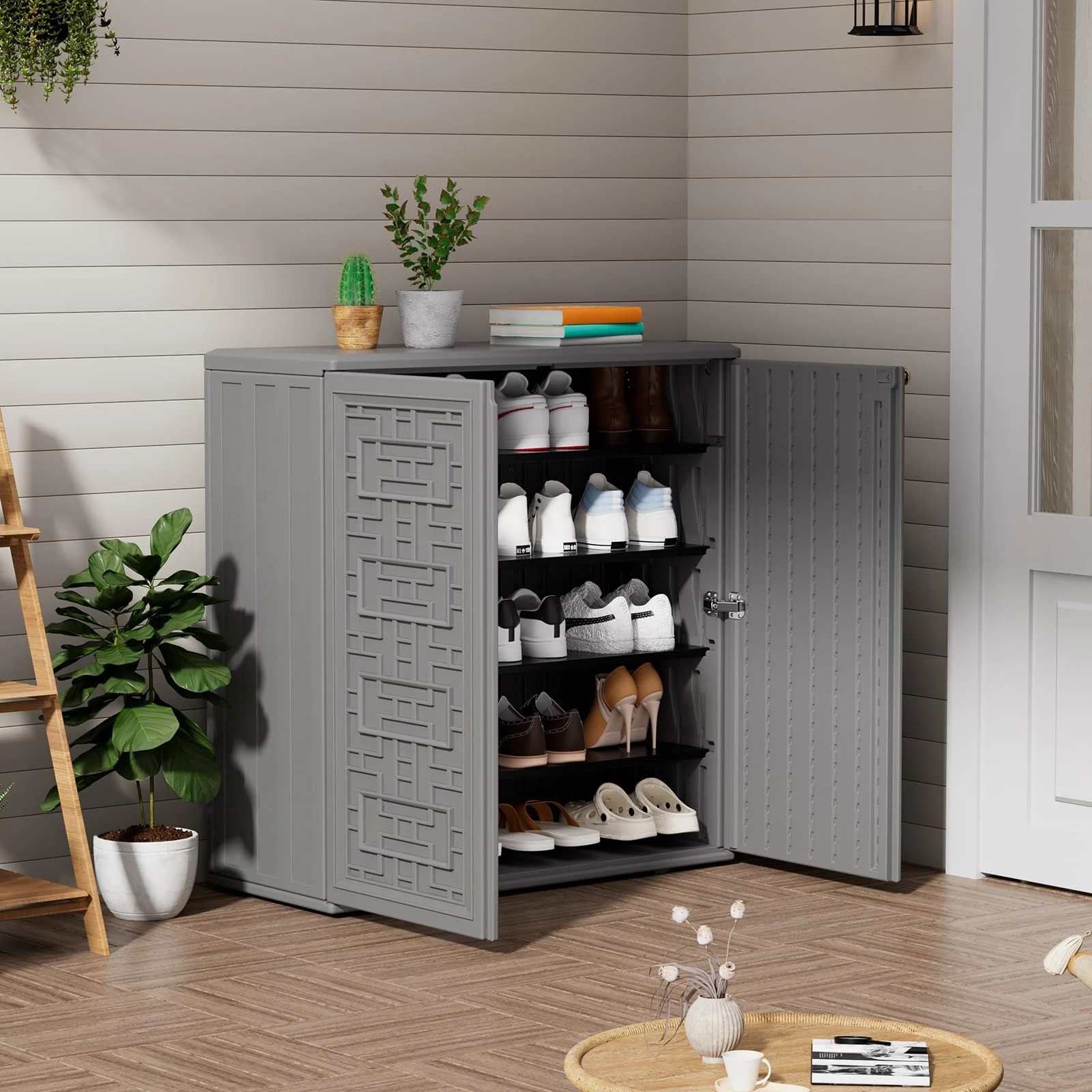ZZM 10 cu ft HDPE outdoor storage shed, view 4