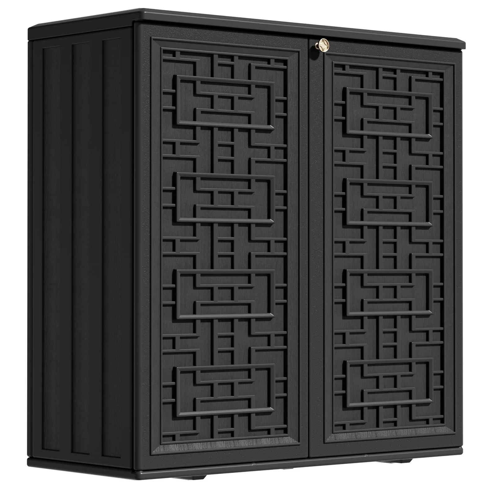 ZZM 10 cu ft HDPE outdoor storage shed seen from the front