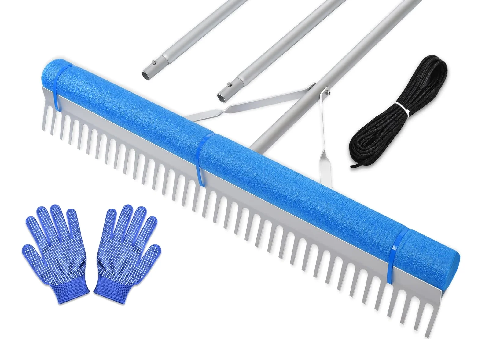 ZZM Floating lake rake with rope and float, front view