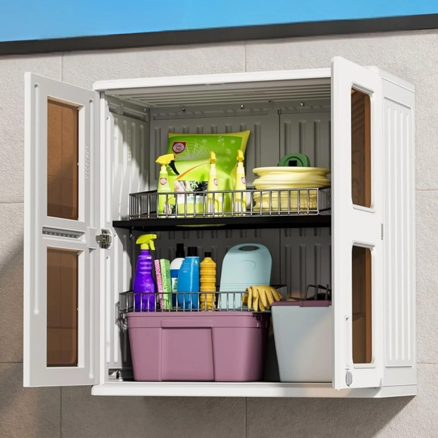 ZZM Resin wall cabinet with double doors, view 4