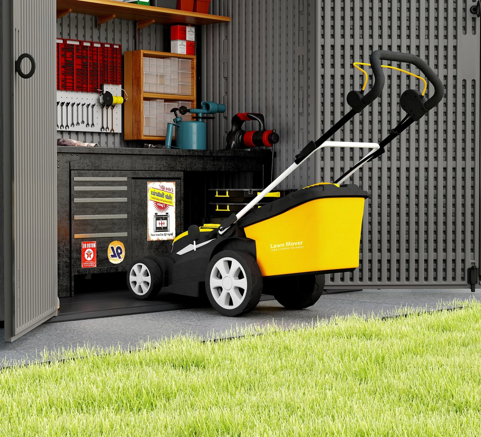 ZZM 6 by 4 ft HDPE walk-in storage shed, view 6