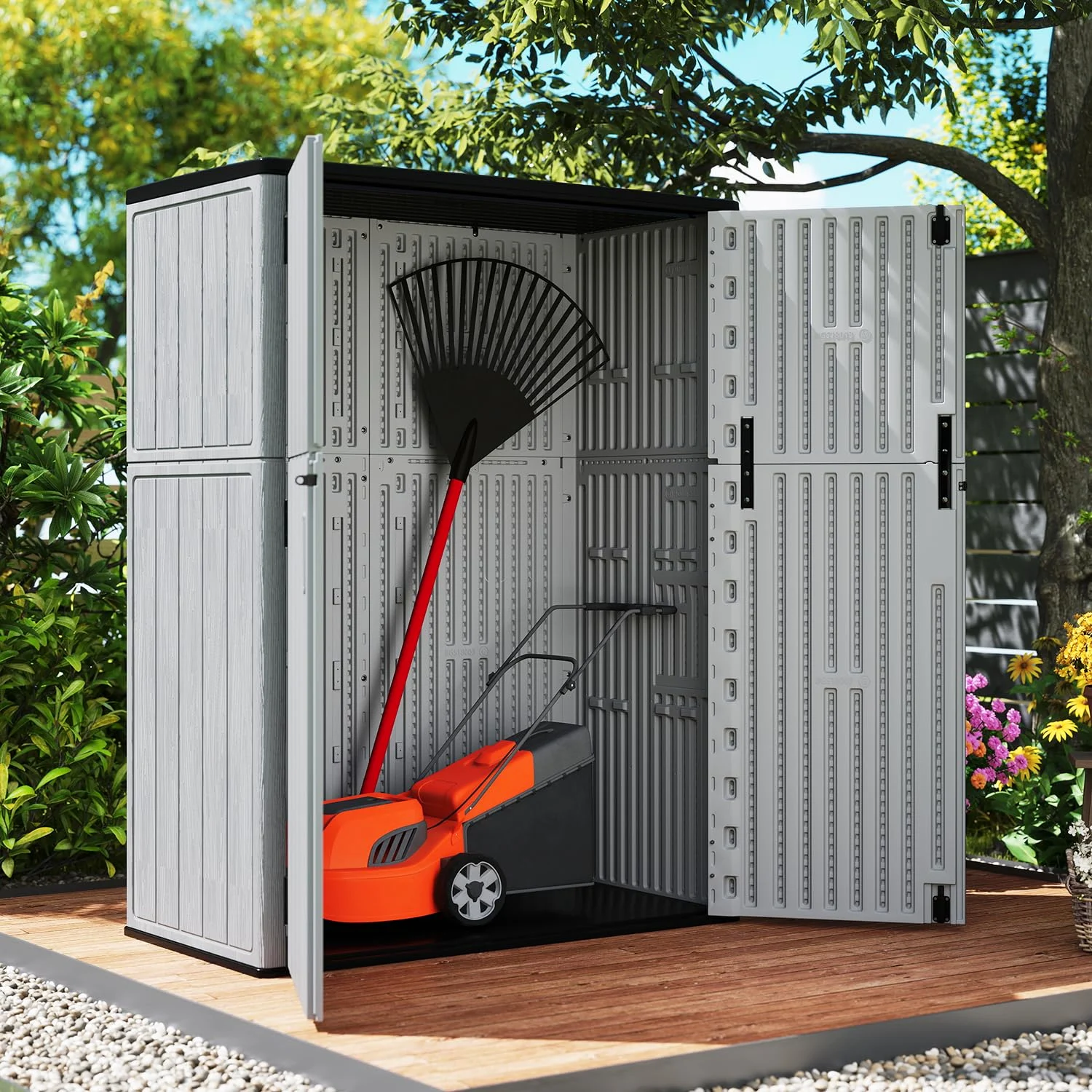 ZZM 57 cu ft Resin outdoor storage shed, view 2